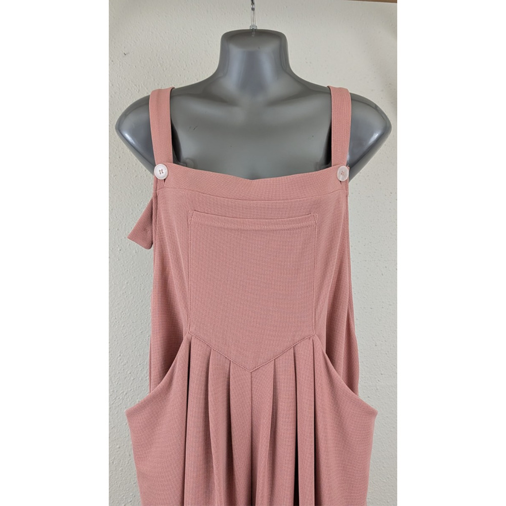 New Halara sz L Play It My Way Wide Leg Jumpsuit rose pink one piece 3177 - Picture 2 of 9